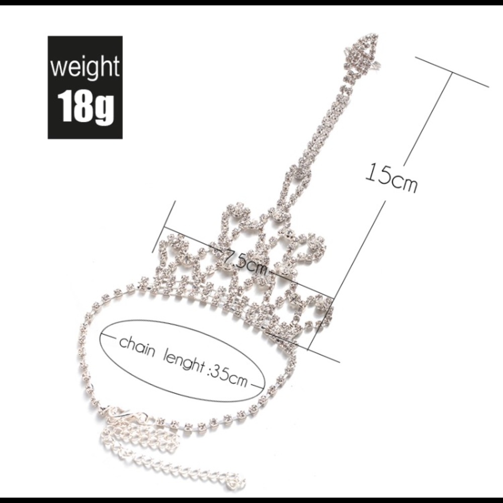 *SOLD on Offer Up * Crystal Boho Anklet w/Ring - Picture 4 of 5